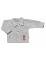 Pletený svetrík s gombíkmi Boy, Baby Nellys, sivý, veľ. 62