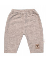 Pletené nohavice Hand Made Girl, Baby Nellys, béžové, veľ. 74