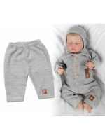 Pletené nohavice Hand Made Boy, Baby Nellys, sivé, veľ. 74