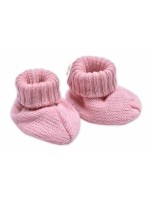 Pletené topánočky / capáčky STAR Hand Made Baby Nellys, púdrovo ružová, veľ. 68/74