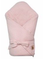 Mušelínová zavinovačka na zaväzovanie, Baby Nellys, 75x75cm, púdrovo ružová