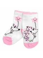 Detské bavlnené ponožky Ježko - biele