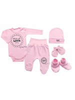 Súpravička do pôrodnice 5D Made with love, Baby Nellys - ružová, veľ. 56