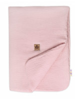 Mušelínová dečka s výplňou 75 x 100 cm, Baby Nellys, púdrovo ružová