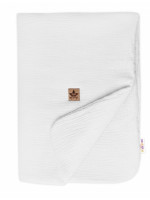 Mušelínová dečka s výplňou 75 x 100 cm, Baby Nellys, biela