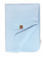 Mušelínová dečka s výplňou 75 x 100 cm, Baby Nellys, svetlo modrá