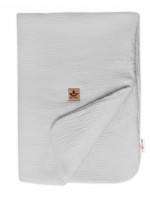 Mušelínová dečka s výplňou 75 x 100 cm, Baby Nellys, svetlo sivá