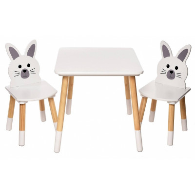 Detský stôl so stoličkami Zajačik