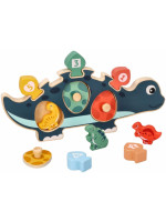 Edukačná hračka puzzle s číslami, Adam Toys , Dinosaurus mamička - modrý