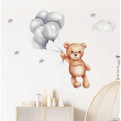Dekorácia na stenu Tulimi - Medvedík s balónikmi