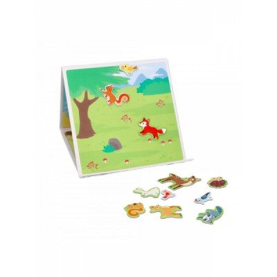 Magnetická vkladačka/puzzle kniha Adam Toys, Lesné zvieratká