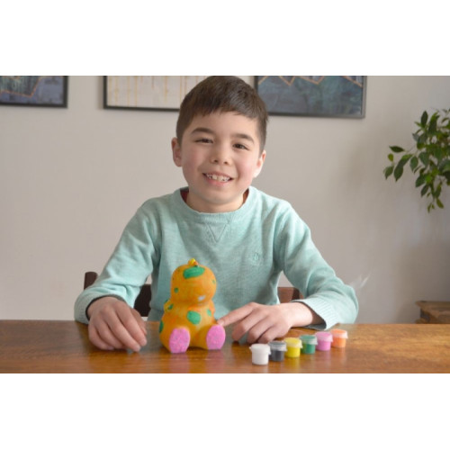 Svietiaci Dinosaurus na vymaľovanie + farbičky, štetec, Barney&Buddy