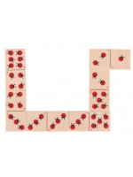 Drevená logická hra domino GOKI, Lienky, 28 ks