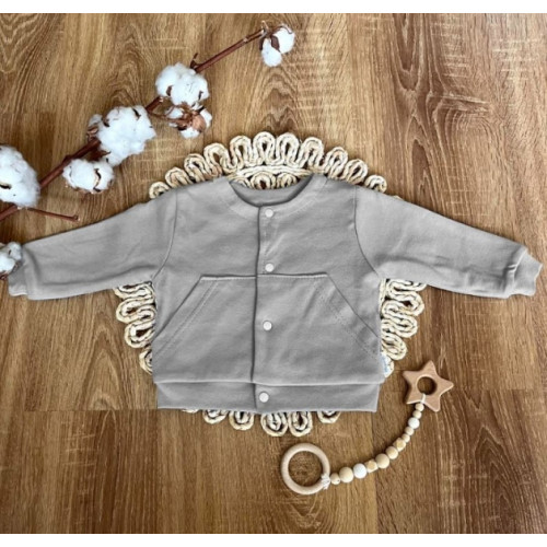 Detská dvojvrstvová mikina, bavlna, Mesto, Mamatti, sivá, vel. 74