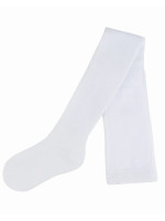 Detské bavlnené pančuchy rebrované, prúžok - biele, veľ. 68/74