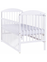 Detská postieľka Basic, spúšťací bok, 120x60 cm, biela