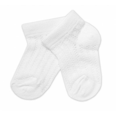 Dojčenské žakárové ponožky so vzorom, biele, 6-12 m