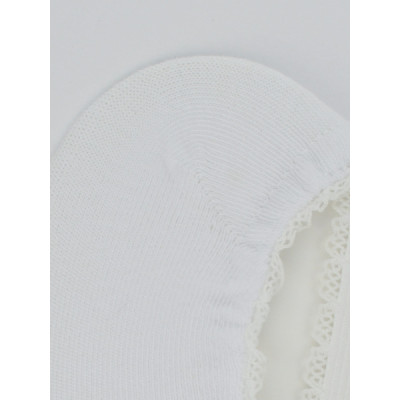 Dojčenské bavlnené ponožky s čipkou, biele