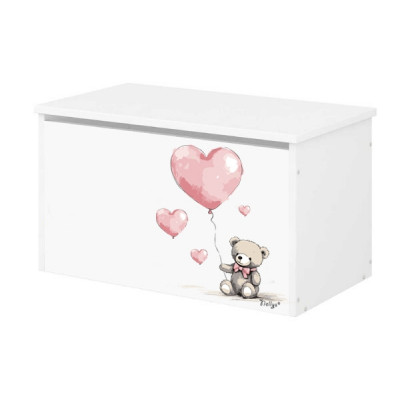 Box na hračky Nellys - Teddy love - růžový