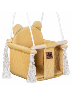 Štýlová hojdačka prešívaný Velvet, horčicová