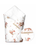 Dojčenská Zavinovačka klasik Roztomilé zvieratká, biela/hnedá