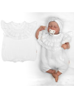 Body s nohavičkami, mušelín, s čipkou - biele, veľ. 80