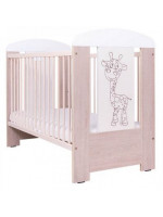 Detská postýlka pre Žirafa so spúšťacím bokom - dub, santana, 120x60cm