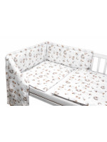 Mantinel s obliečkami do postieľky, 3D sada - Kačiatko, biela/béžová