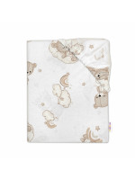 Bavlnené prestieradlo do postieľky, Malý Macko, biela/béžová