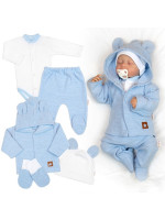 Pletená sada oblečenia pre bábätko, Star 5D - modrá