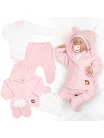 Pletená sada oblečenia pre bábätko, Star 5D - ružová, veľ. 74