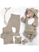 Bavlnená súprava pre bábätko do pôrodnice 5D, Made with love, béžová