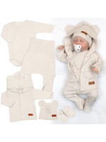 Bavlnená súprava pre bábätko do pôrodnice 5D, Made with love, ecru