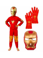 Detský kostým Iron man s maskou a rukavicami 98-110 S