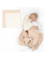 Luxusná mušelínová deka s čipkou Nature 80x80cm - béžová/smotanová