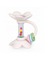 Silikónové hryzátko, hrkálka Kvetina, smotanové