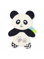 Plyšová hračka/prítulníček, šuštiaca PANDA POLLY, krémová/čierna