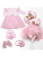Luxusná 4D slávnostná sada pre bábätko Girl - ružová, veľ. 74