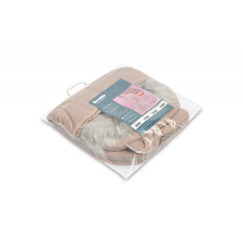 Zimný fusák s kožušinou 100x50cm, púdrovo ružový