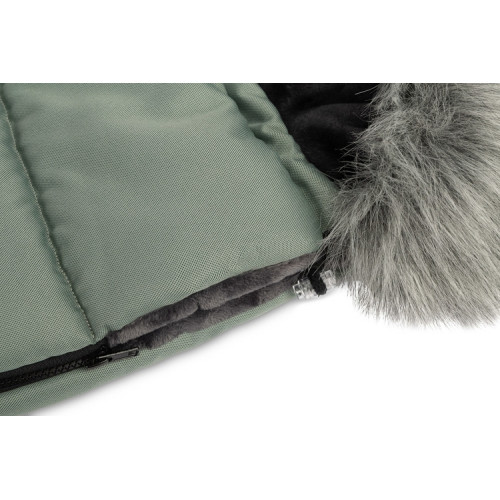 Zimný fusák s kožušinou 100x50cm, šalviovo zelený