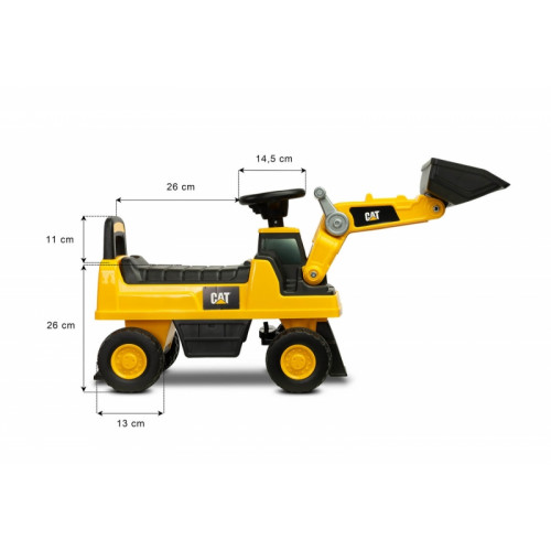 Odrážadlo, nakladač CAT, žlté