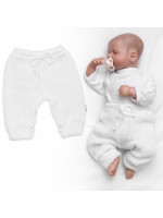 Pletené nohavice Made with Love, biele, veľ. 68/74