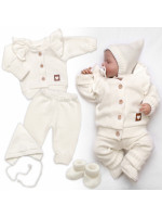 Rastúca pletená sada 4D Girl s volánikom Love, smotanová, veľ. 68/74