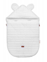 Prešívaný fusák 2v1 s kapucňou a luna podšívkou Made with Love, biely
