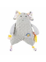 Prítulníček, maznáčik, vankúšik minky s hryzátkom Slon, šedý