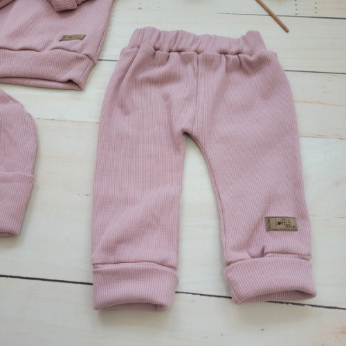 Rebrovaná rastúca 3D sada, bavlna, Lovely One, ružová, veľ. 68/74