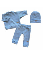 Rebrovaná rastúca 3D sada, bavlna, Lovely One, modrá, veľ. 68/74