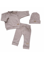 Rebrovaná rastúca 3D sada, bavlna, Lovely One, čokoládová