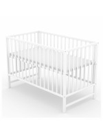 Postieľka pre bábätko Nature 120x60cm so spúšťacím bokom - biela