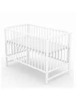 Postieľka pre bábätko ANNA 120x60cm so spúšťacím bokom - biela